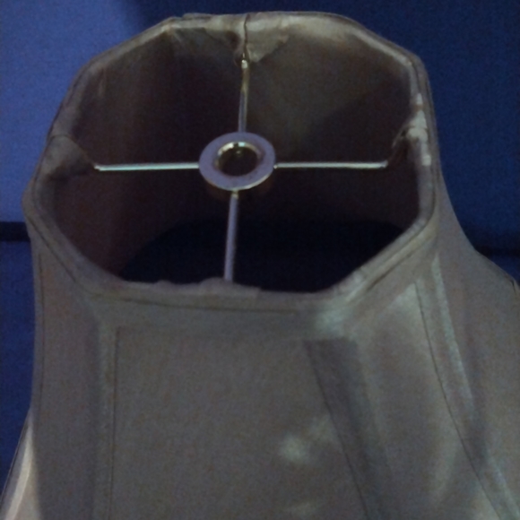 Vintage 70s Silk Shantung Shallow Drum Bell Lamp Accent Shade Tan - Picture 4 of 4